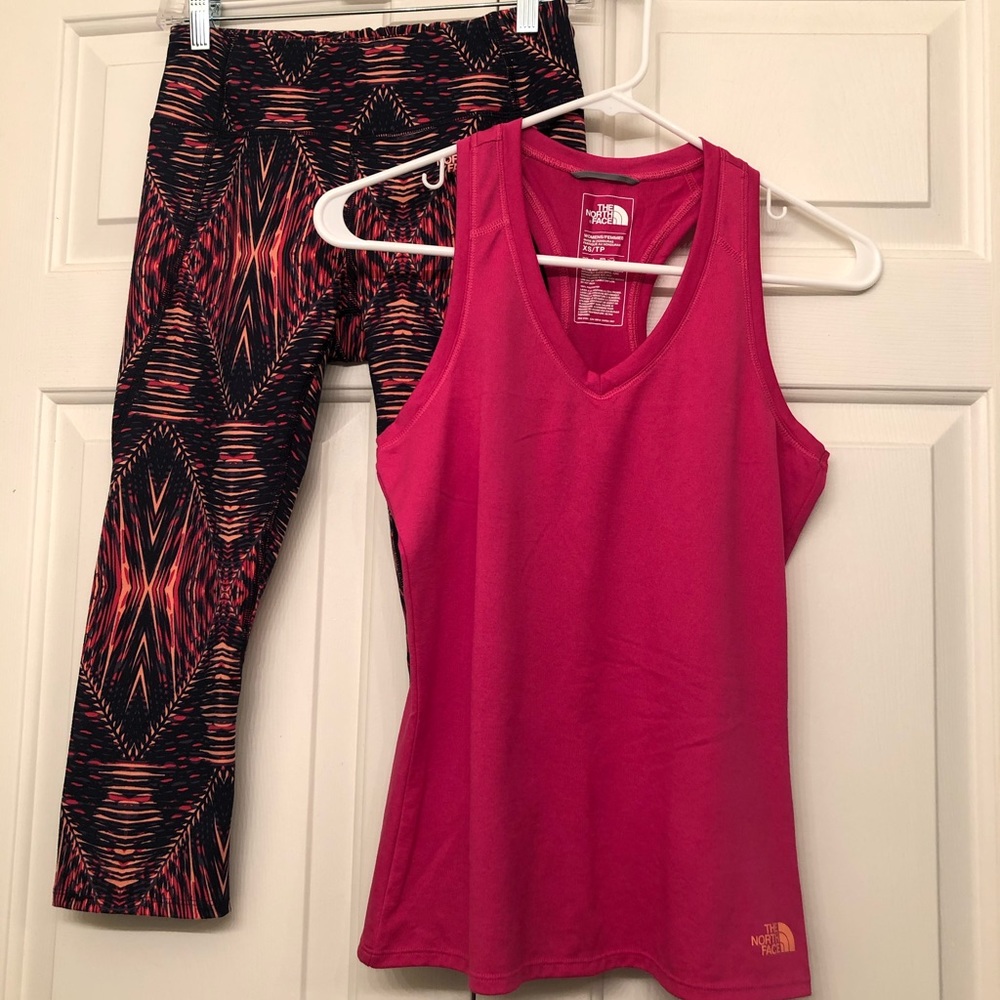 The North Face tank and crop leggings